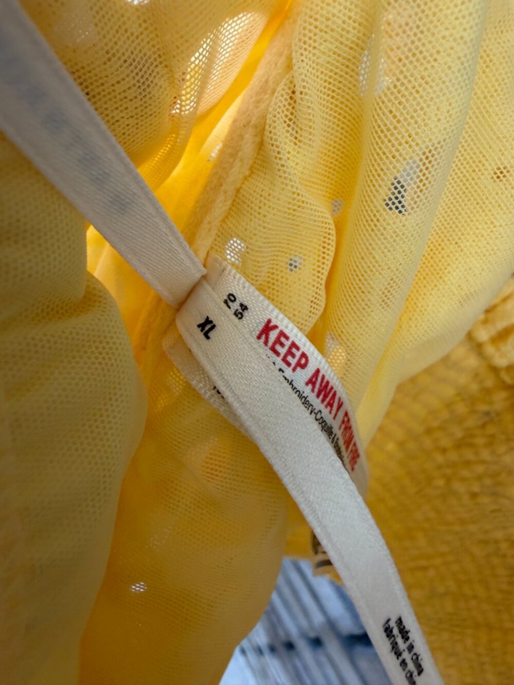 By Anthropologie Eyelet Ruffle Crop Top Bustier in Pineapple Yellow XL NWT - Picture 11 of 14